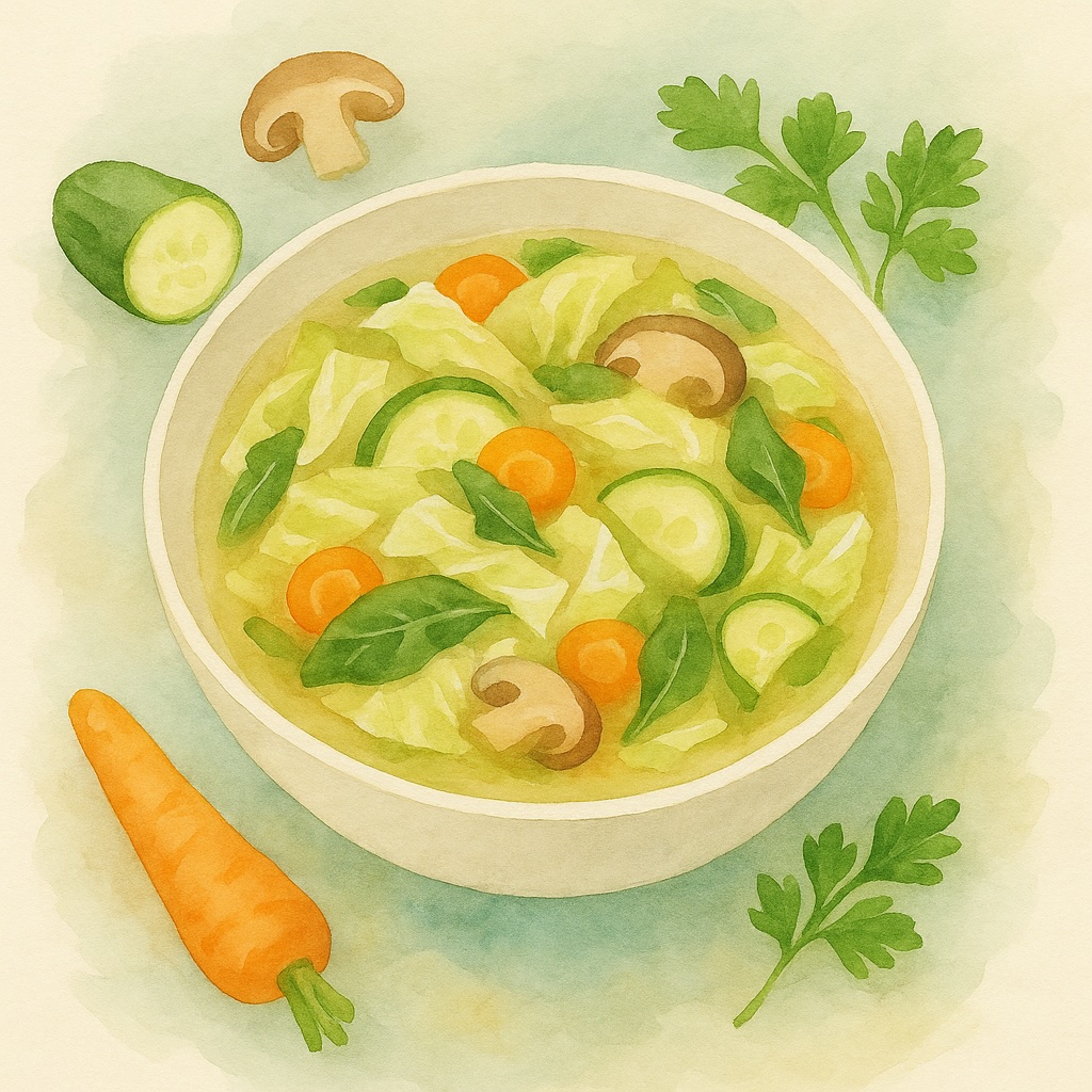 Nourishing Cabbage Vegetable Soup with Ginger & Miso