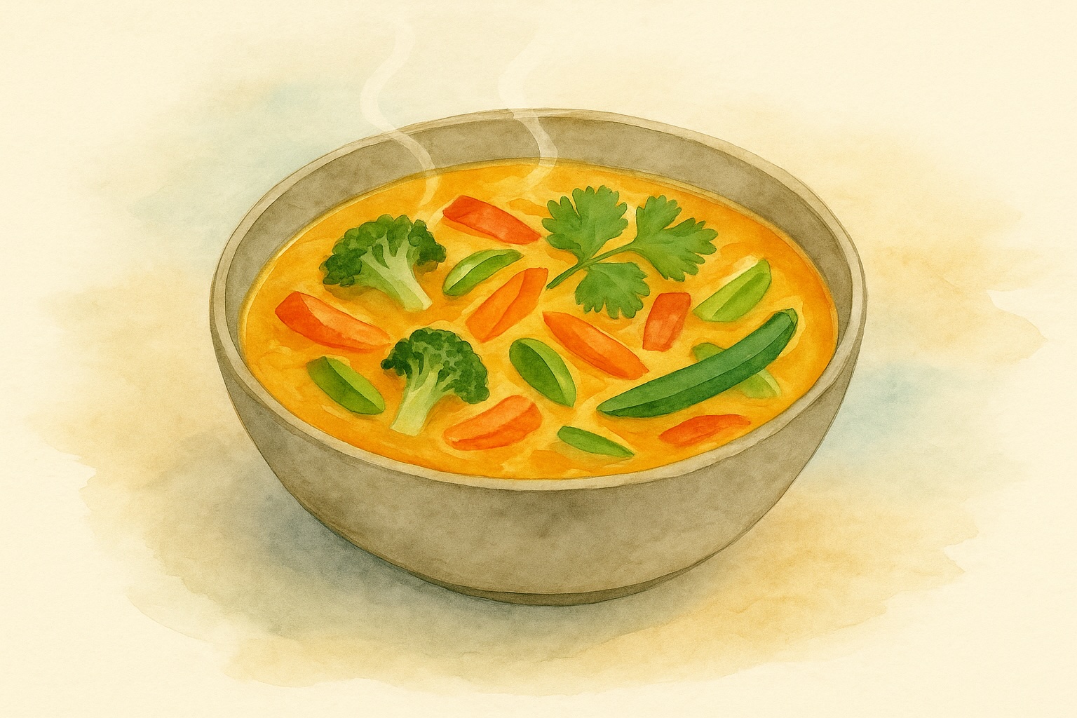 Thai Coconut Curry Soup with Vegetables